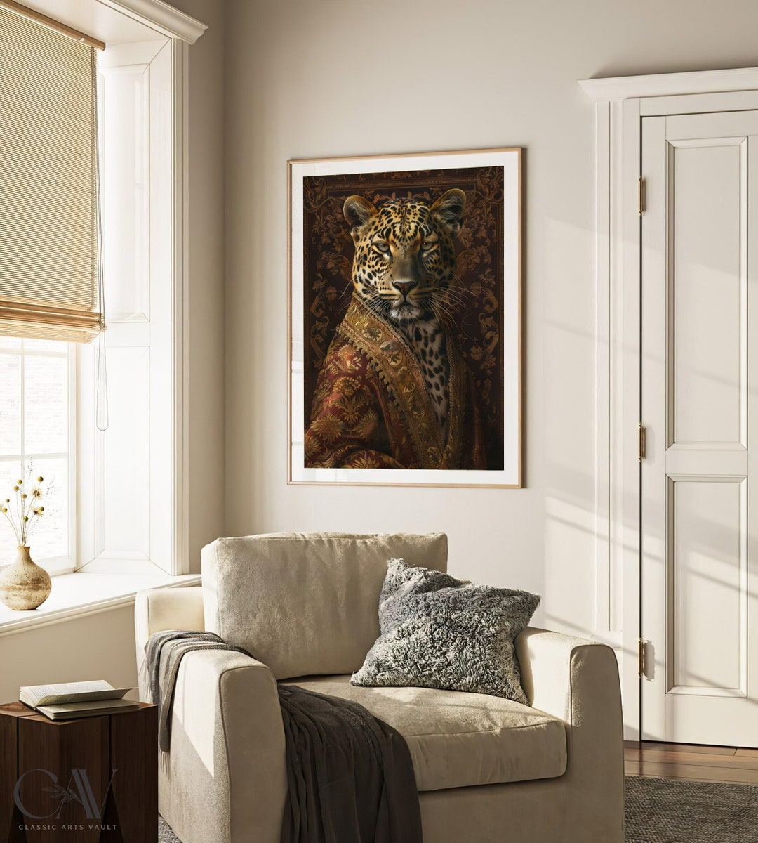 Leopard Royal Renaissance Portrait Vintage Print Victorian Animal ...