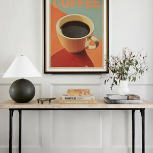 Coffee Black Americano Poster Coffee Bar Print Breakfast Kitchen Decor Retro Art Drink Painting Large Wall Art Gallery Canvas Giclee #3876