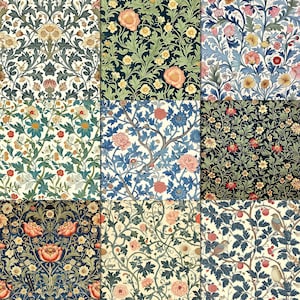 20 Art Nouveau Classic William Morris Digital Paper Decoupage, Collage ...