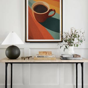 Coffee Black Americano Poster Coffee Bar Print Breakfast Kitchen Decor Retro Art Drink Painting Large Wall Art Gallery Canvas Giclee #3870