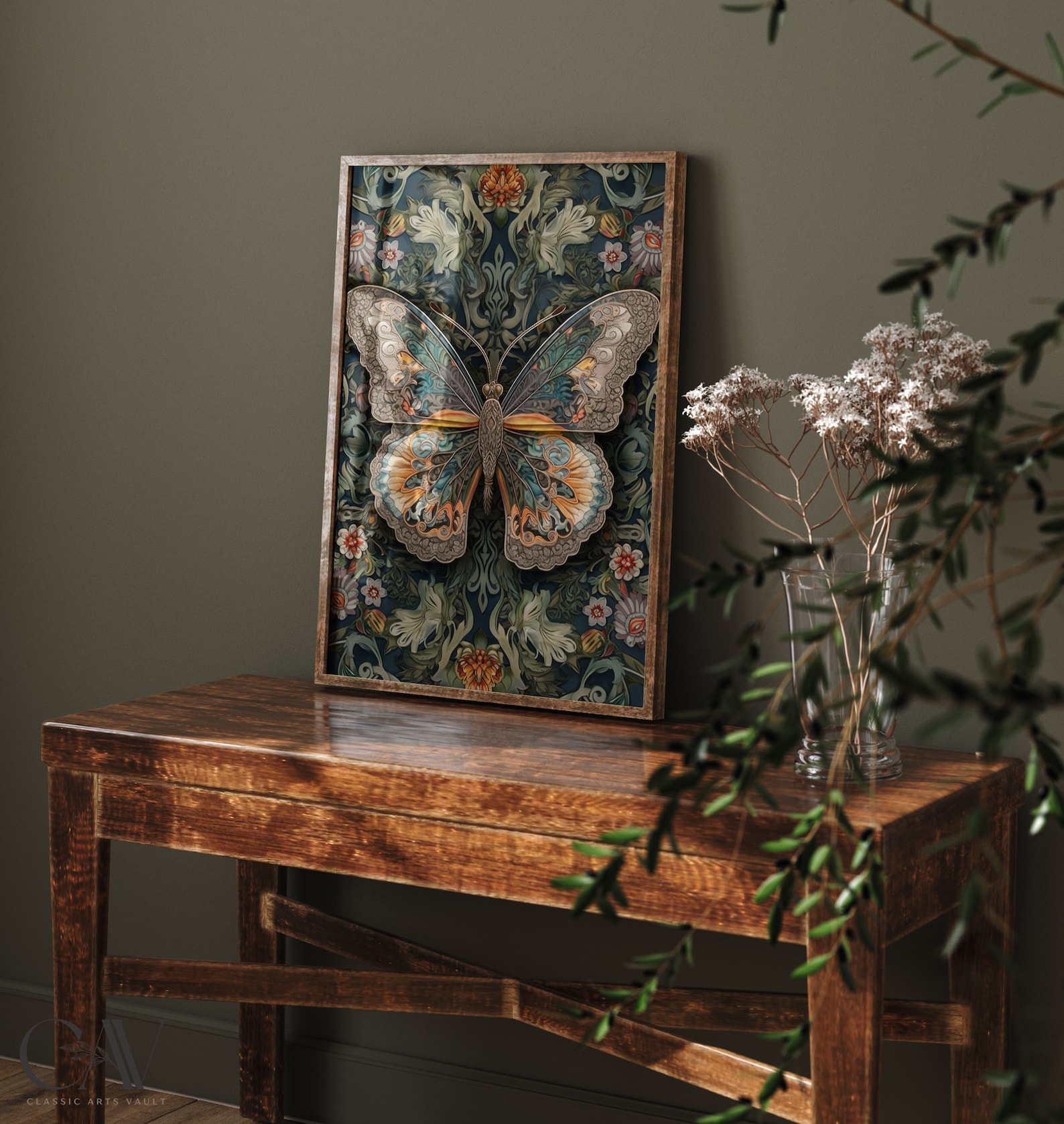 William Morris Inspired Butterfly Art Print, Butterfly Print, Butterfly ...