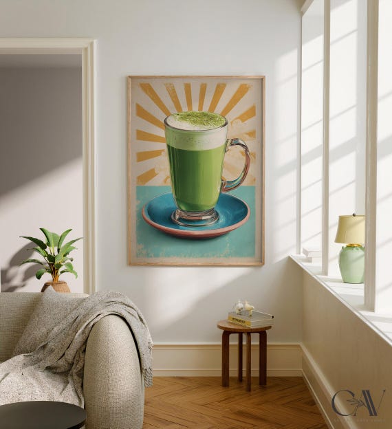 Matcha Latte Green Tea Poster Gift Japanese Matcha Lover Print