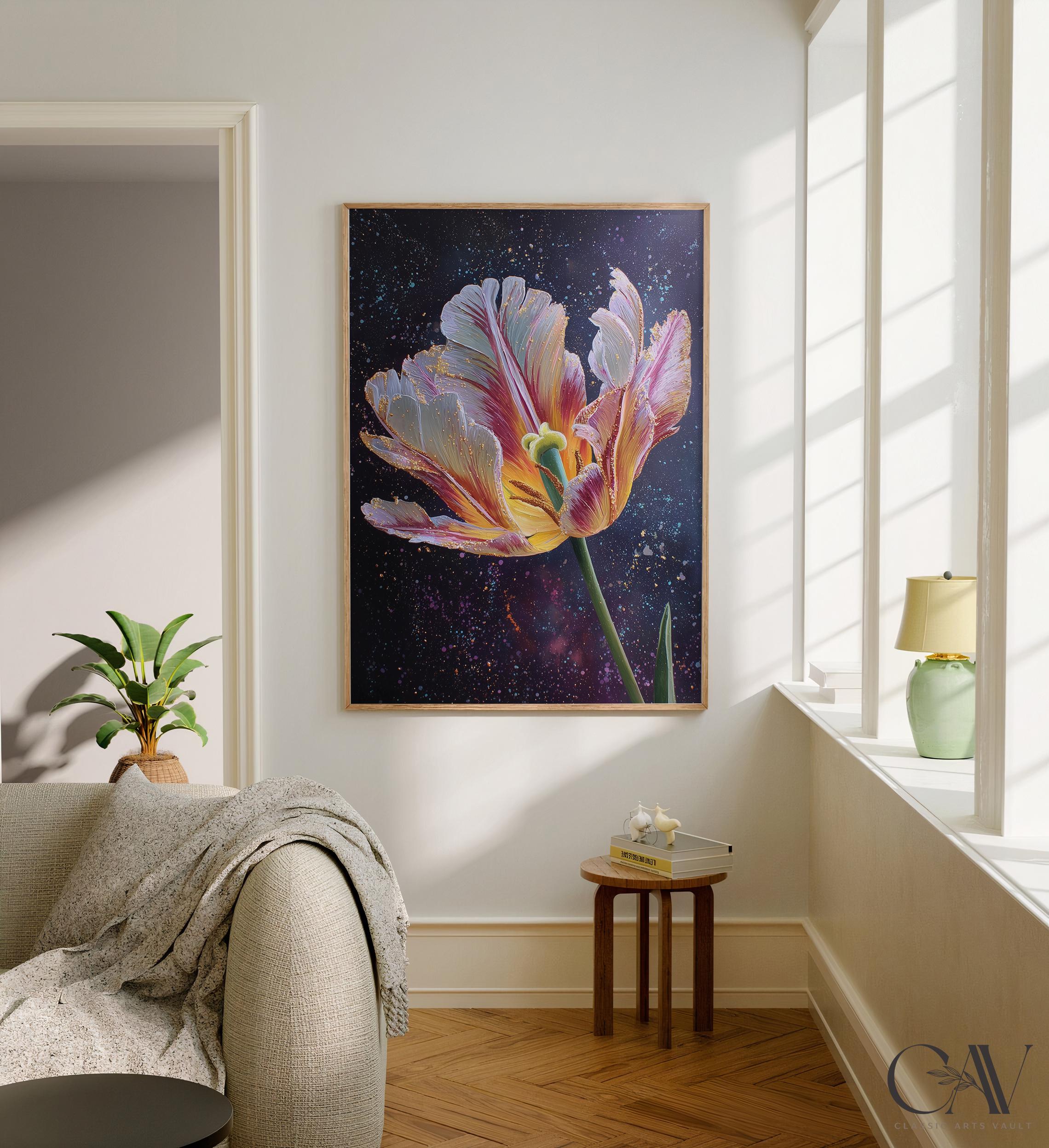 Ethereal Tulip Flower Art Print Botanical Decor Floral Eclectic ...