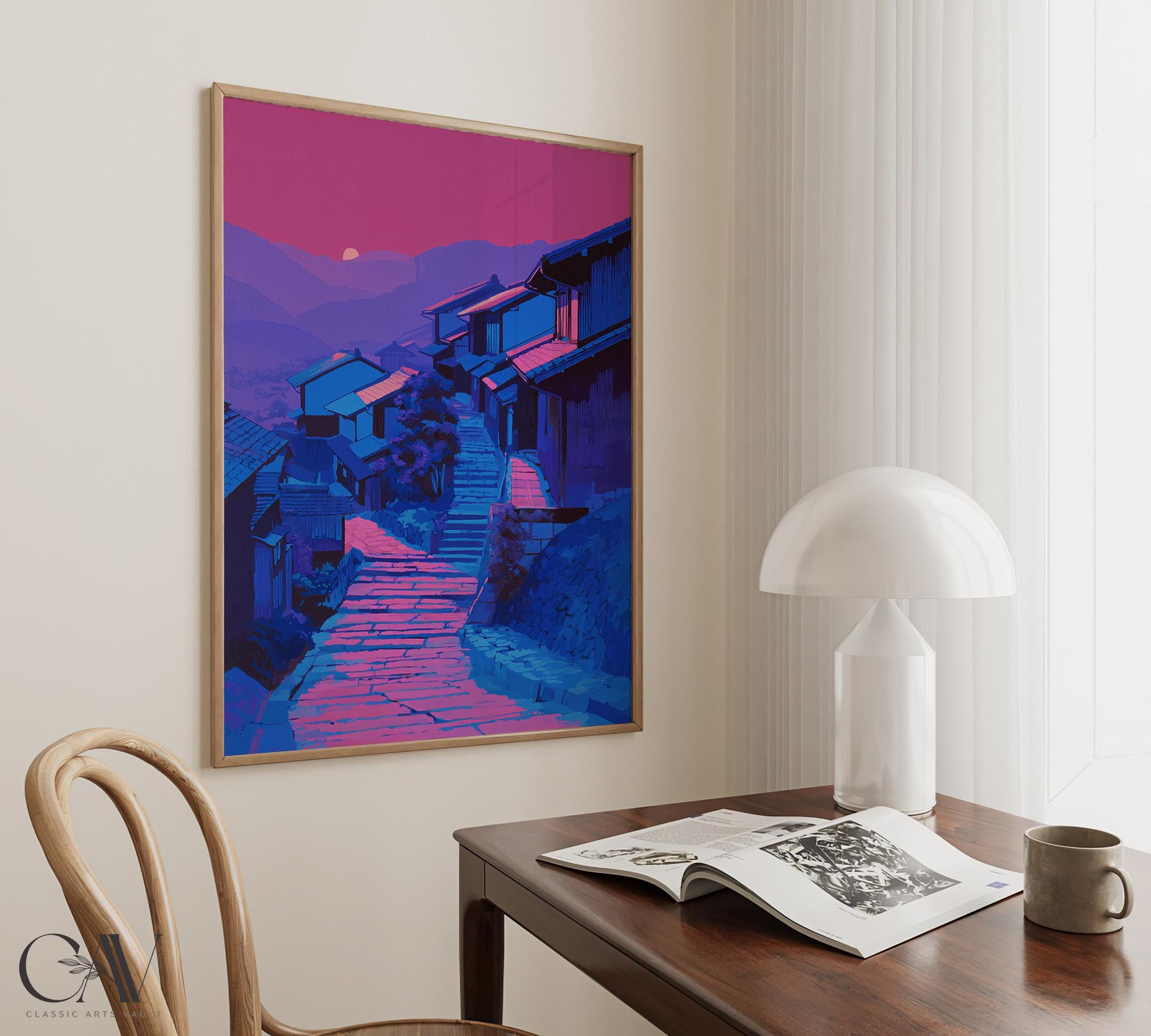 Nakasendo Trail Japan Historical Landscape Painting Vacation Print