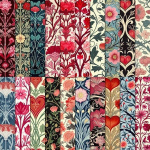 20 Art Nouveau Romantic William Morris Digital Paper Decoupage, Collage ...