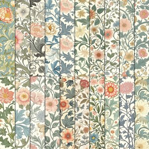 20 Art Nouveau Light William Morris Digital Paper Decoupage, Collage ...