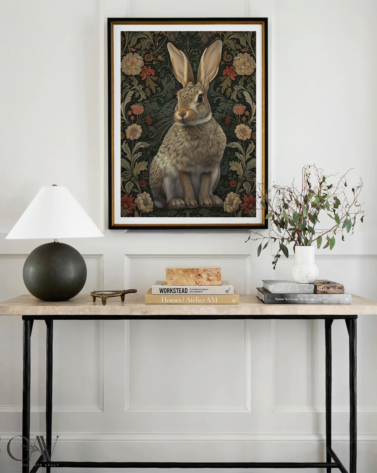 William Morris Inspired Rabbit Art Print Animal Bunny Decor, Year of ...