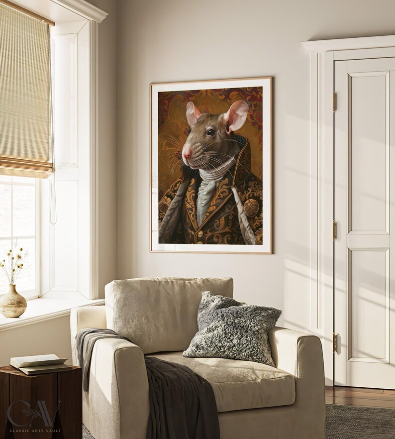 Victorian Rats Rat Royal Renaissance Portrait Vintage Print Victorian Animal Portrait ...