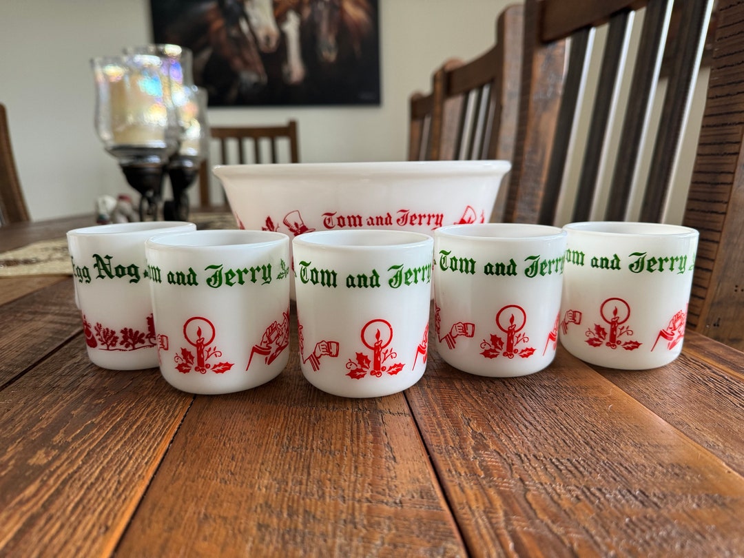 Hazel Atlas Tom and Jerry Set Vintage Egg Nog Set Vintage Etsy