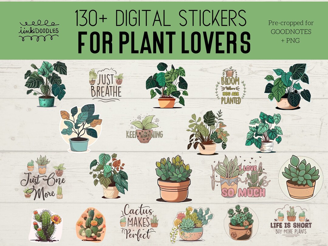 130+ Digital STICKERS for PLANT LOVERS | Goodnotes | Print Then Cut ...