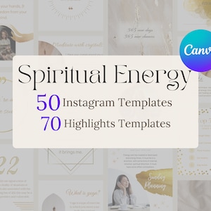 120 Spiritual Instagram Template | Spiritual Coach Instagram | Canva Template | Healing energy instagram post | Mystical social media design