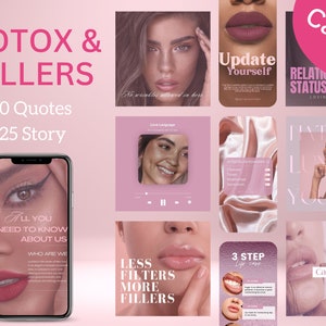 Lip filler Instagram Branding Kit | Botox Instagram posts | Nurse injector template | Esthetician templates | Medspa template | Social media