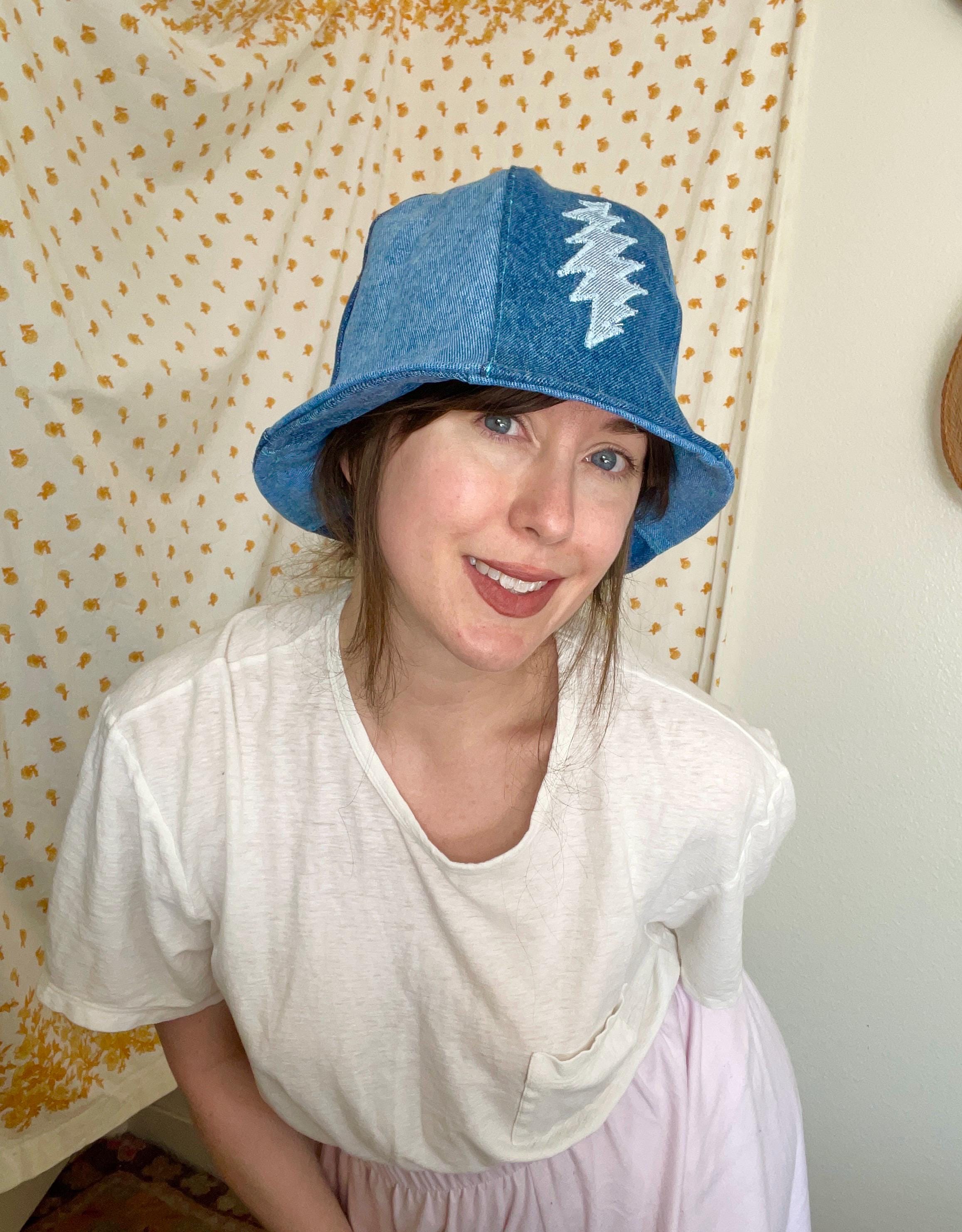 Vintage Grateful Dead Denim Bucket Hat – Patchwork Lightning  display picture 3