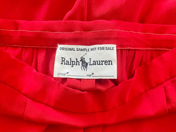 Vintage Ralph Lauren Original Sample Red High Waisted Chiffon