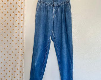 Vintage Lee Western Pleated High Rise Denim Jeans 25 Waist