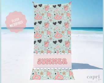 Personalisierte Strandtuch, Mädchen Name Pool Handtuch, Sommer Geburtstagsgeschenk, Geschenk für sie, Geschenk für Kinder, Kinder Strandtuch, Kinder Handtuch