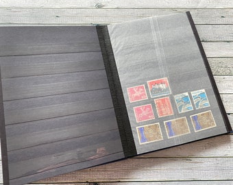 A5-, volledig postzegelalbum, verzameling, A5-formaat, postzegels, album, junkjournal, postzegelboek, filateliealbum, blauwe parijspostes,
