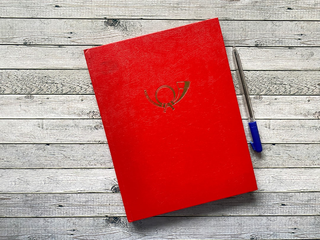 A5, Red, Poststamp Album, Postage '80's, Stamp Album, Collection, A5