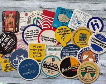 25 posavasos vintage holandeses, alemanes, belgas y quizás ingleses, posavasos de cerveza, artículos de bar para cervecerías, cartón