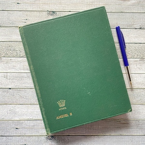 A5, green, empty stamp album, collection, A5 format, poststamps, album, junkjournal, postal stamp book, philately album, Amstel II, thick