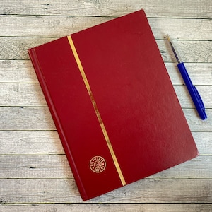 A5, bruin, leeg postzegelalbum, collectie, A5 formaat, postzegels, album, junkjournal, postzegelboek, filatelie album, Fil-i-safe, patent