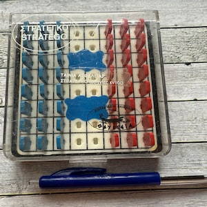 Vintage stratego travel set from Greece, mini stratego game, travel edition. complete