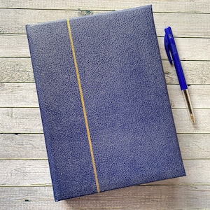 A5, blauw, leeg postzegelalbum, collectie, format A5, postzegels, album, junkjournal, postzegelboek, filatelie album, Vérone