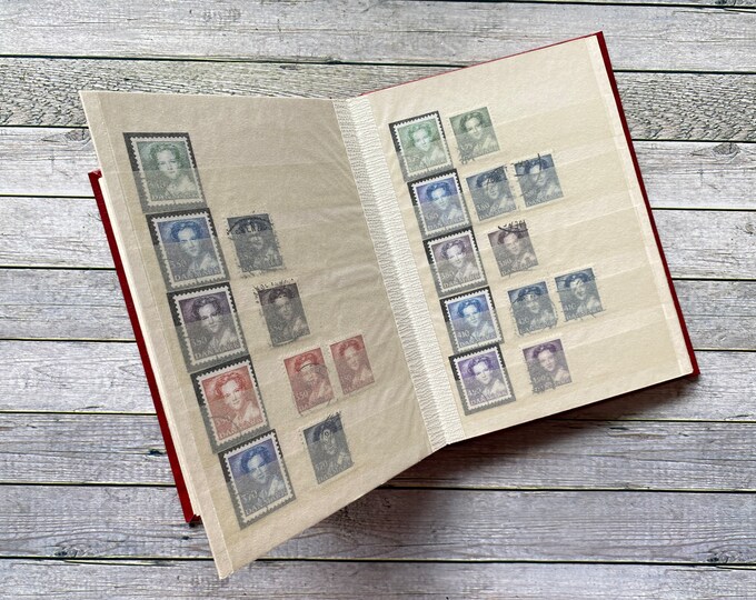 A6, Red, Full Stamp Album, Collection, A6 Format, Poststamps, Album ...