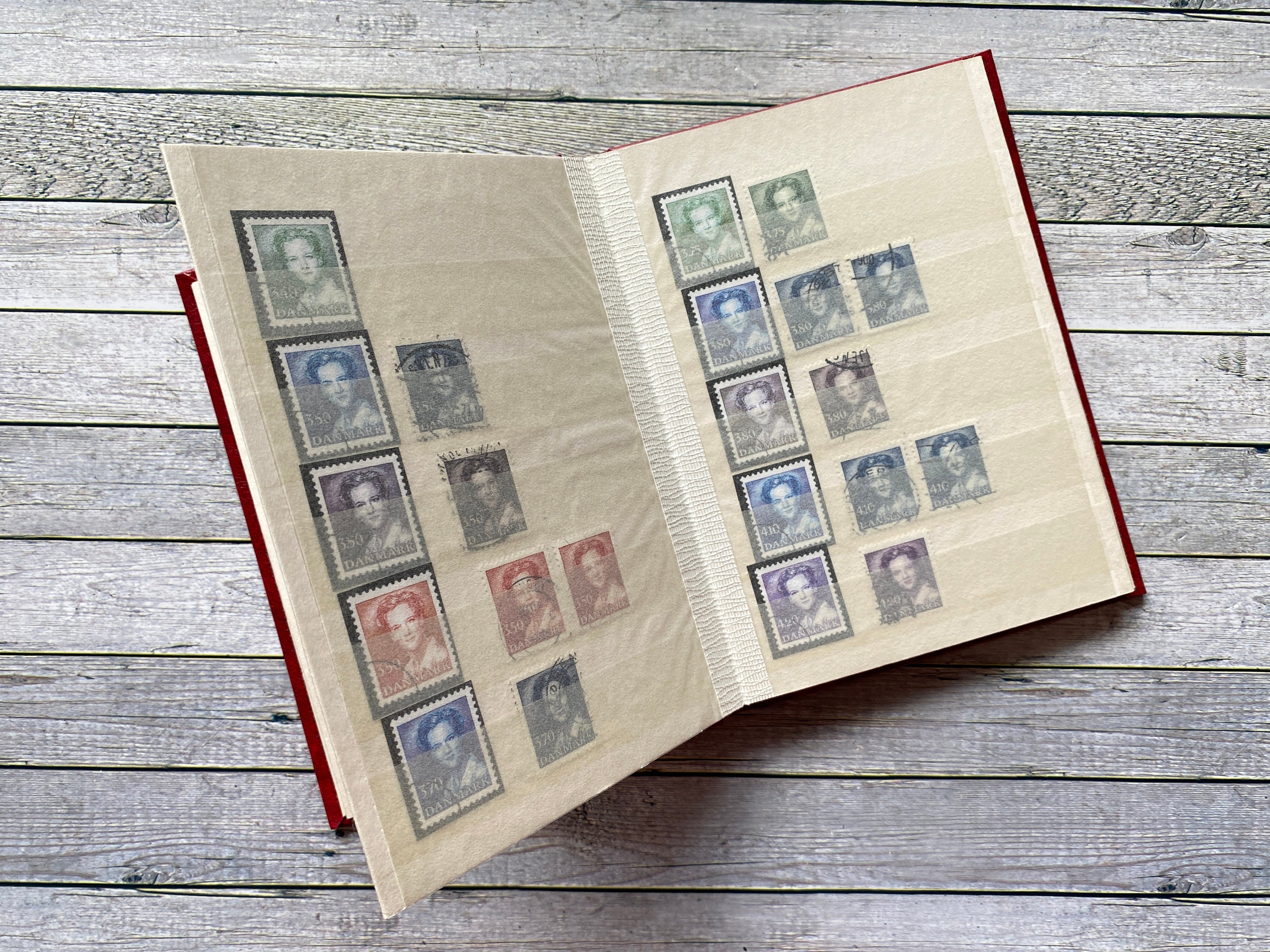 Postage Stamps Album 20 Pages 500 Units Handmade Top Grade Leather