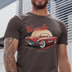 Corvette C1 Shirt, Chevy Corvette T-shirt, Classic Car Tee, Vintage Car, Sportscar