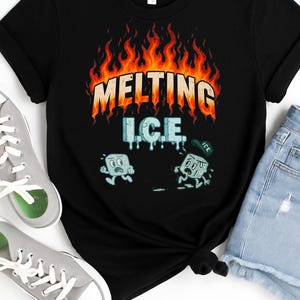 Melting ICE Abolish I.C.E. shirt , Anti ICE Tee, Anti Fascist Shirt, retro satirical cartoon shirt, Activism Tee, Protest Shirt, LPP20