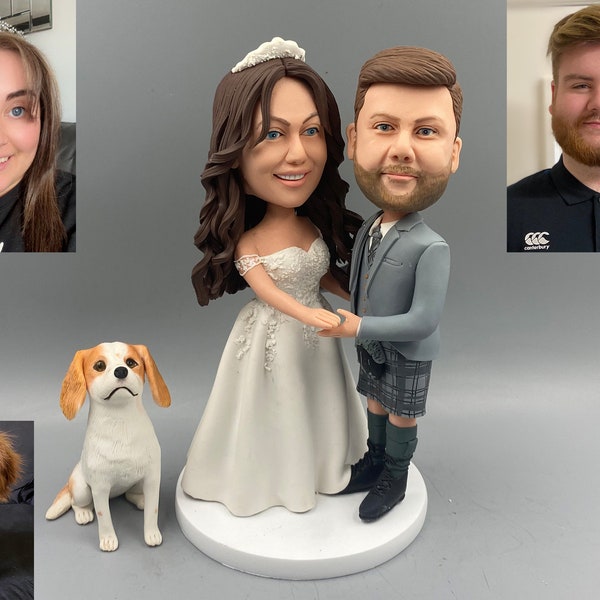 Custom Bobblehead Wedding Cake Topper, Personalized Wedding Cake Bobbleheads, Custom Figurine Wedding Cake Topper, Custom Wedding Bobblehead