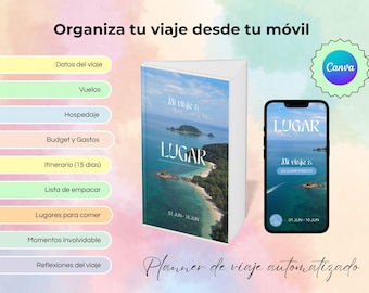 App-Style Travel Planner Canva Template: Vacation Itinerary & Budget