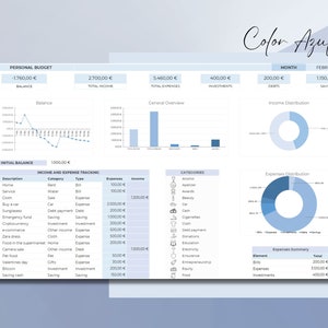 Plantilla para la Gestión de Finanzas Personales / Excel / Rastreador de Ingresos y Gastos / Seguimiento Presupuesto Mensual / Bookkeeping imagen 8