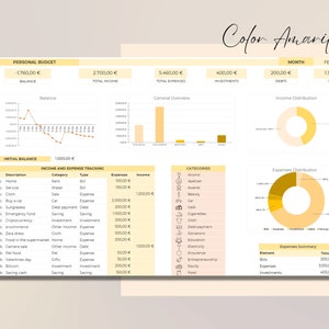 Plantilla para la Gestión de Finanzas Personales / Excel / Rastreador de Ingresos y Gastos / Seguimiento Presupuesto Mensual / Bookkeeping imagen 7