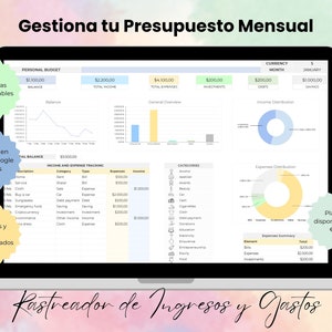 Plantilla para la Gestión de Finanzas Personales / Excel / Rastreador de Ingresos y Gastos / Seguimiento Presupuesto Mensual / Bookkeeping image 1