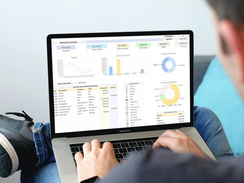 Plantilla para la Gestión de Finanzas Personales / Excel / Rastreador de Ingresos y Gastos / Seguimiento Presupuesto Mensual / Bookkeeping image 9