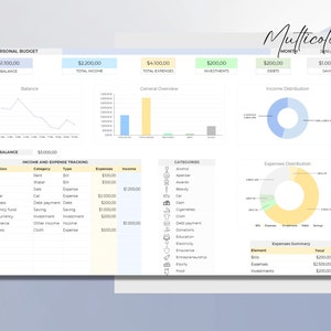 Plantilla para la Gestión de Finanzas Personales / Excel / Rastreador de Ingresos y Gastos / Seguimiento Presupuesto Mensual / Bookkeeping image 4