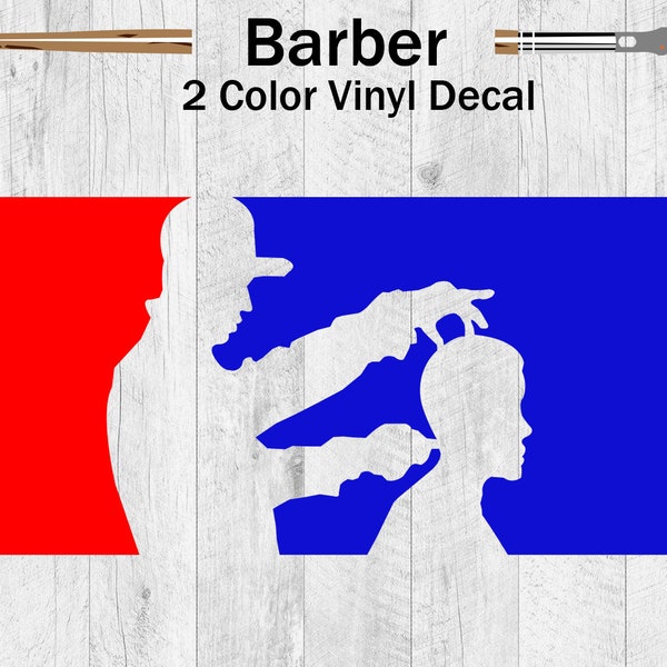 Barber Barbershop 2 color vinyl decal sticker