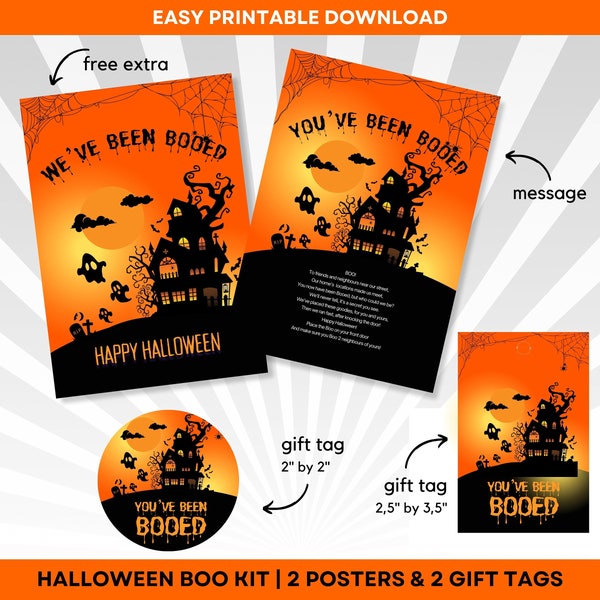 Du wurdest ausgebuht druckbar für Halloween Spiel Zeichen, Wir wurden ausgebuht Zeichen, Boo deine Nachbarn und Freunde Kit, Instant Download, Spooky