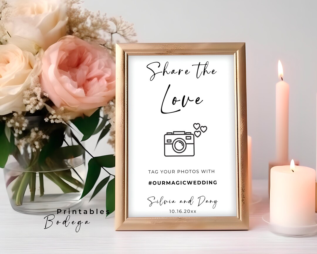 Wedding Hashtag Printable, Wedding Photo Hashtag, Instagram Wedding ...