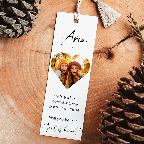 Will You Be My Bridesmaid Bookmark CANVA template, Bridesmaid Proposal, Modern Be My Maid Of Honor Card, PB001