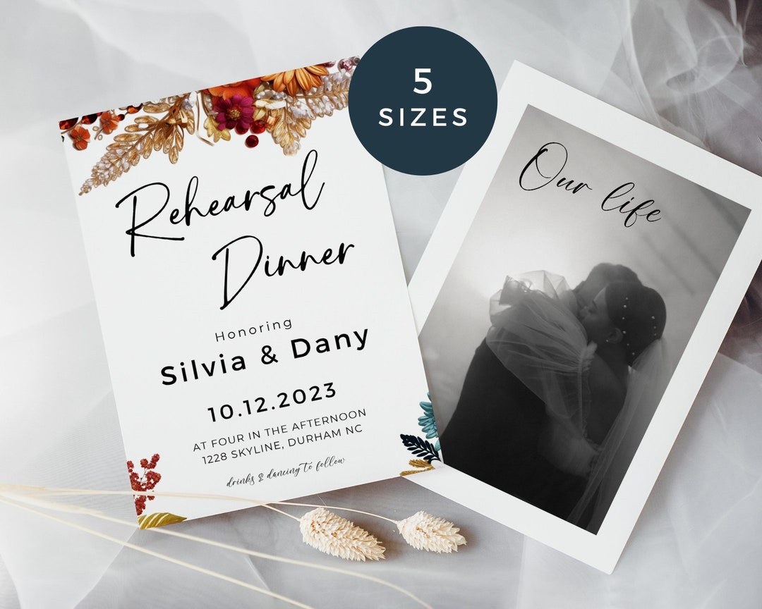 Fall Rehearsal Dinner Invitation, CANVA Template, the Night Before the