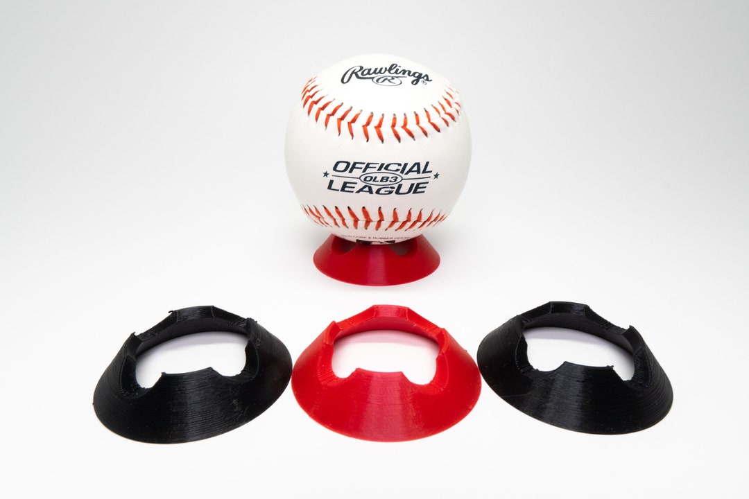 Baseball Ball Display Stand, for Shelf, Desk, Autograph, Black or Red