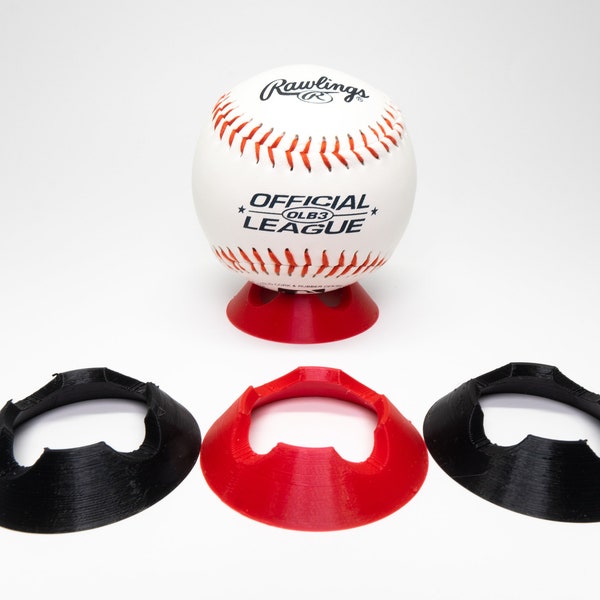 Baseball Ball Display Stand, for Shelf, Desk, Autograph, Black or Red, 2 PCS