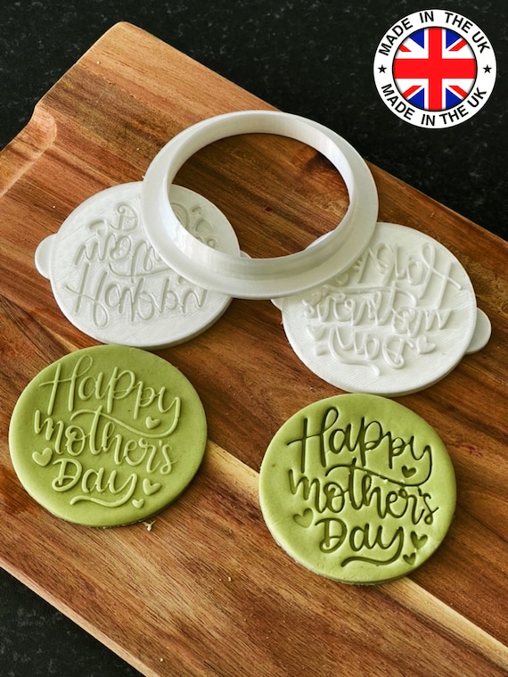 Print@Home Mothers Day Cookie Stamp - Cupcakes - Fondant Icing Stamp - Embosser Debosser STL Download