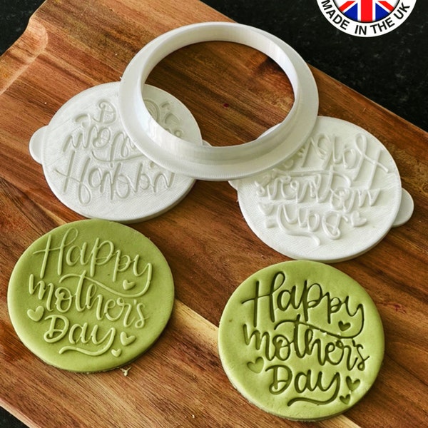 Print@Home Mothers Day Cookie Stamp - Cupcakes - Fondant Icing Stamp - Embosser Debosser STL Download