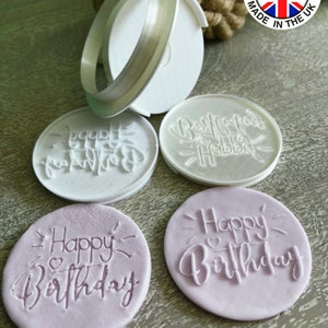 Print@Home Happy Birthday Cookie Stamp Set - Cupcakes - Fondant Icing Stamp - Embosser Debosser STL Download