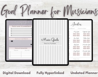 Digital Goal Planner| Music Goals| For Musicians