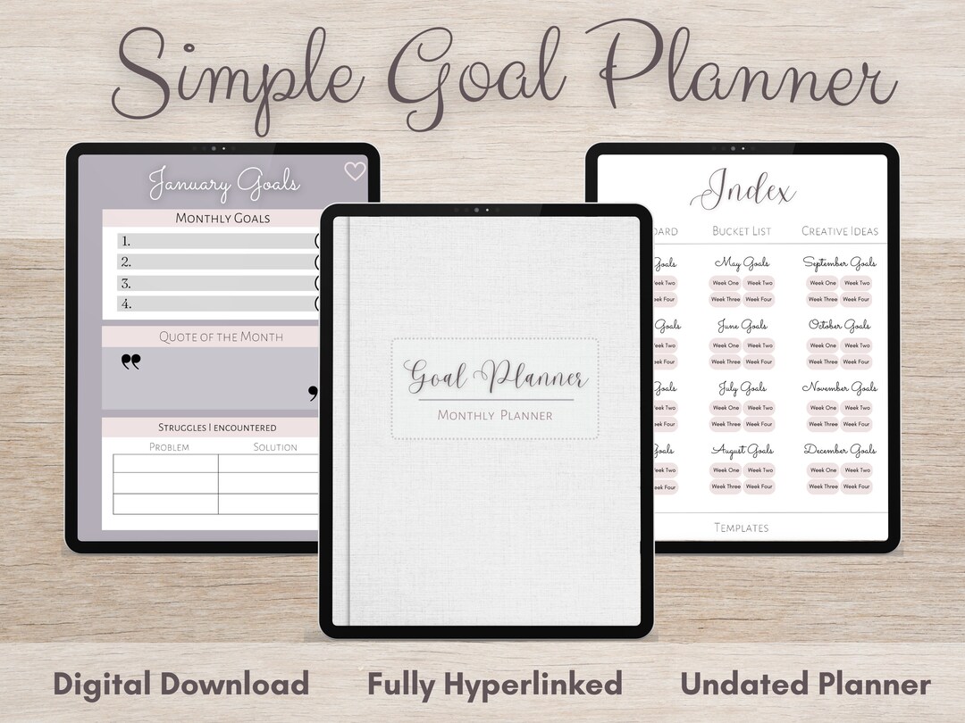 Basic Objective Planner Simple Goal Planner | Minimalist | Undated Digital Planner - Etsy